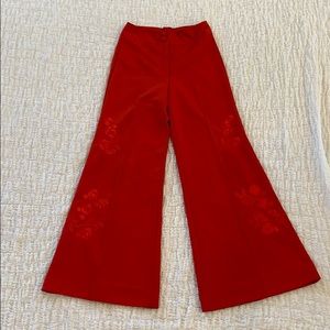 Vintage 70s bell bottoms red